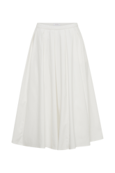 Jemima Cotton Midi Skirt - White